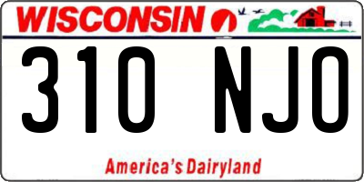 WI license plate 310NJO