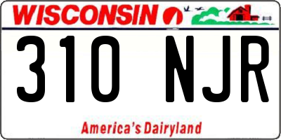 WI license plate 310NJR