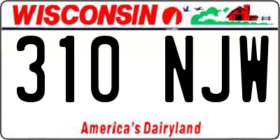 WI license plate 310NJW