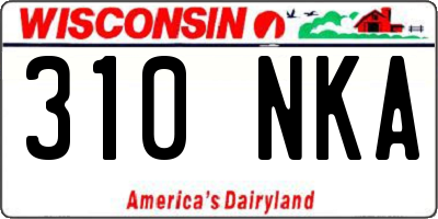 WI license plate 310NKA
