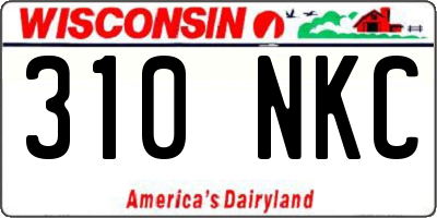 WI license plate 310NKC