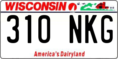 WI license plate 310NKG
