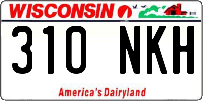 WI license plate 310NKH