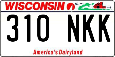 WI license plate 310NKK