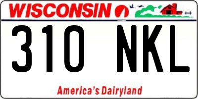 WI license plate 310NKL