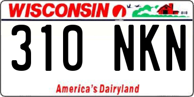 WI license plate 310NKN
