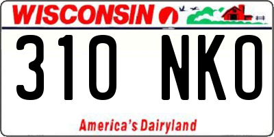 WI license plate 310NKO