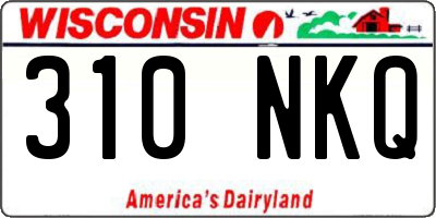 WI license plate 310NKQ