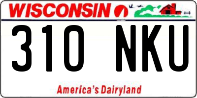 WI license plate 310NKU