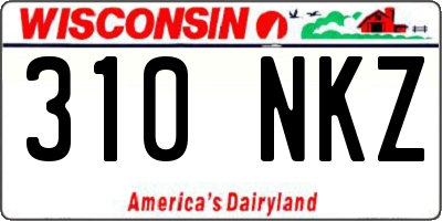 WI license plate 310NKZ