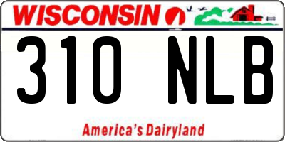 WI license plate 310NLB