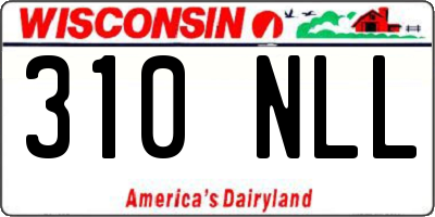 WI license plate 310NLL