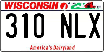 WI license plate 310NLX