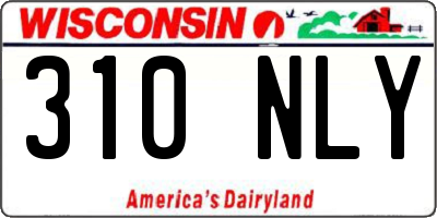 WI license plate 310NLY