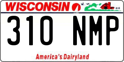 WI license plate 310NMP