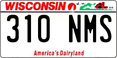WI license plate 310NMS