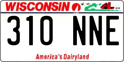 WI license plate 310NNE