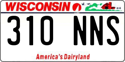 WI license plate 310NNS