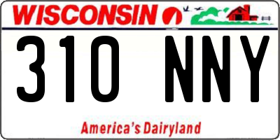 WI license plate 310NNY