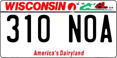WI license plate 310NOA