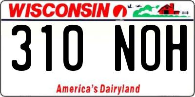 WI license plate 310NOH