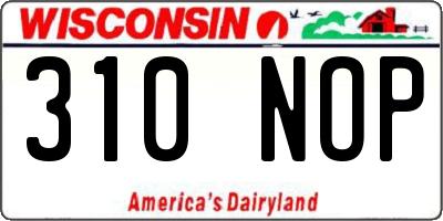 WI license plate 310NOP