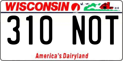 WI license plate 310NOT