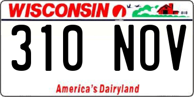 WI license plate 310NOV