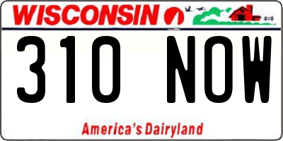 WI license plate 310NOW