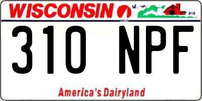 WI license plate 310NPF