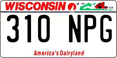 WI license plate 310NPG