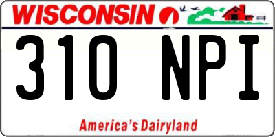 WI license plate 310NPI