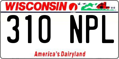 WI license plate 310NPL