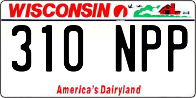 WI license plate 310NPP