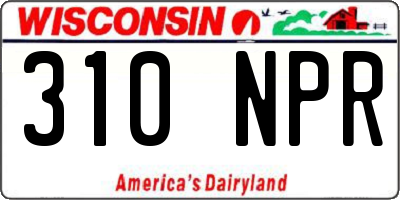 WI license plate 310NPR