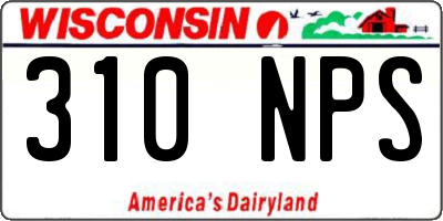 WI license plate 310NPS