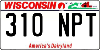 WI license plate 310NPT