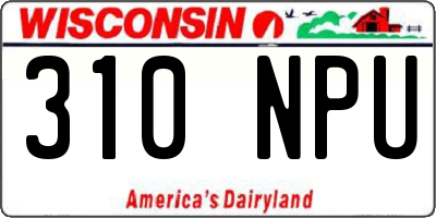 WI license plate 310NPU