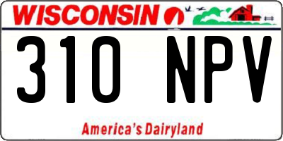 WI license plate 310NPV