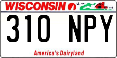 WI license plate 310NPY