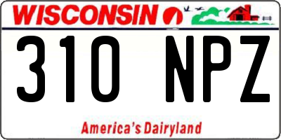 WI license plate 310NPZ
