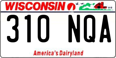WI license plate 310NQA