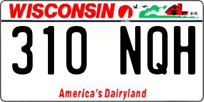 WI license plate 310NQH