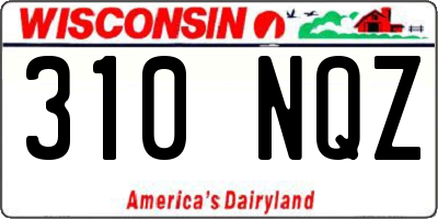 WI license plate 310NQZ
