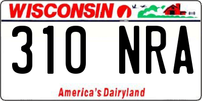WI license plate 310NRA