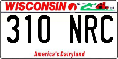 WI license plate 310NRC