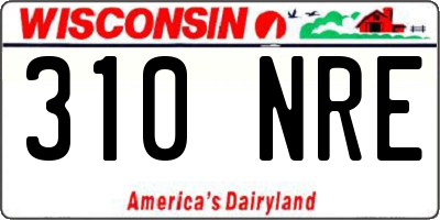 WI license plate 310NRE
