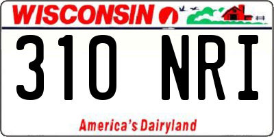 WI license plate 310NRI
