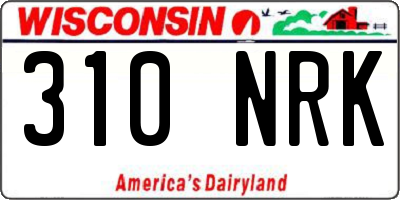 WI license plate 310NRK