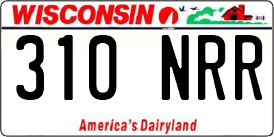 WI license plate 310NRR